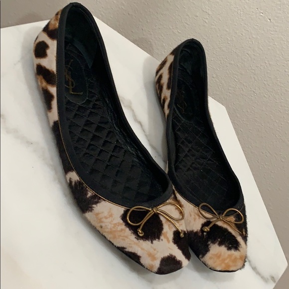 leopard pony hair flats